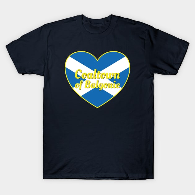 Coaltown of Balgonie Scotland UK Scotland Flag Heart T-Shirt by DPattonPD